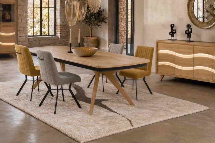 Table de salle à manger MALO (dessus bois)