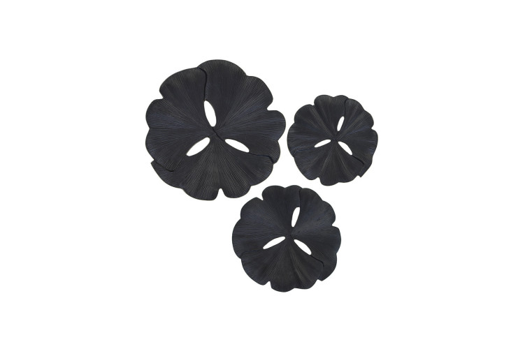 Décoration murale 3 FLEURS NOIRES