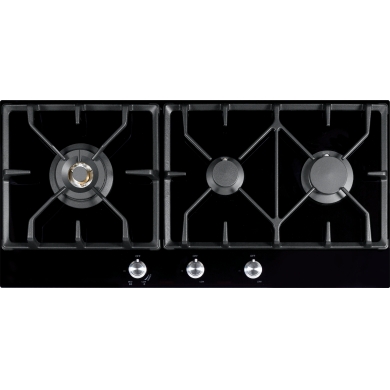 FIG903B1N 85cm Black Glass Gas Cooktop