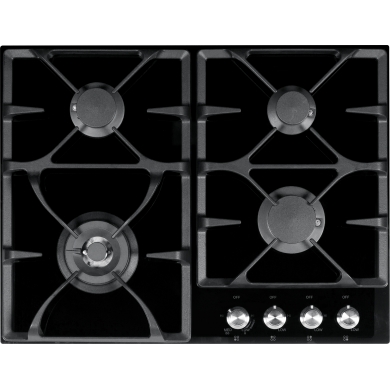 FIG604B1N 66cm Black Glass Gas Cooktop